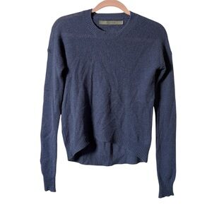 Enza Costa Cashmere Crewneck Blue Top Sz XS Has a Hole